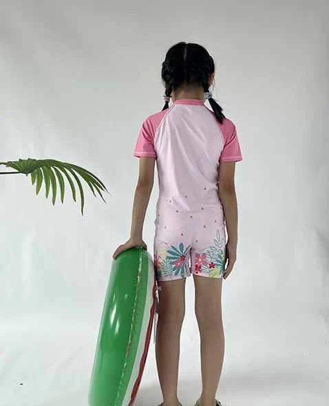 Two piece style swimsuit for girls kids cute lovely print sublimation design children swimwear kids girls