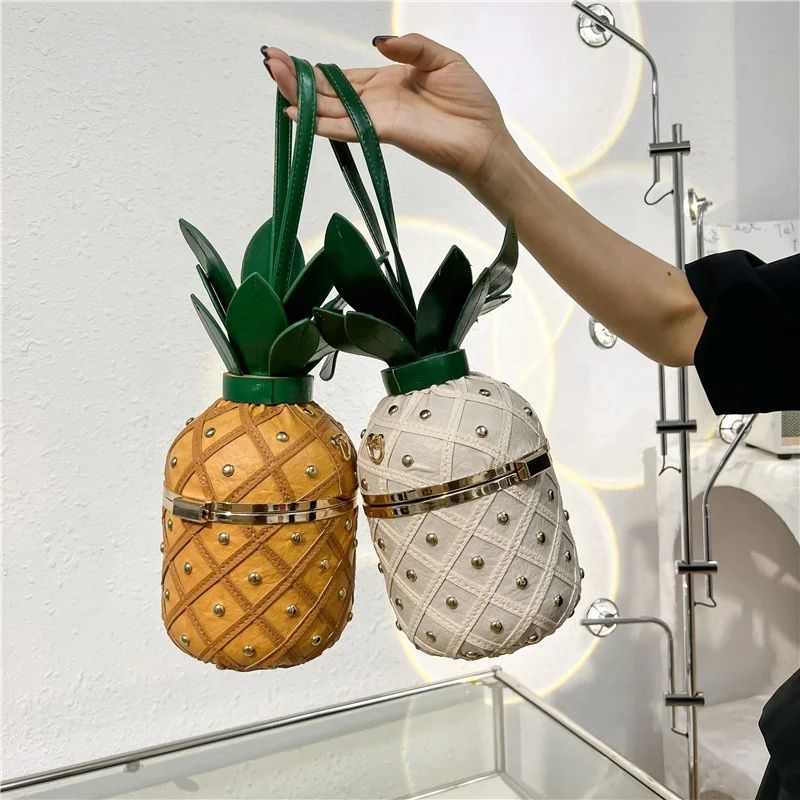 Милый дизайн коробка в форме ананаса маленькая сумка-ведро модная сумочка женские сумки через плечо