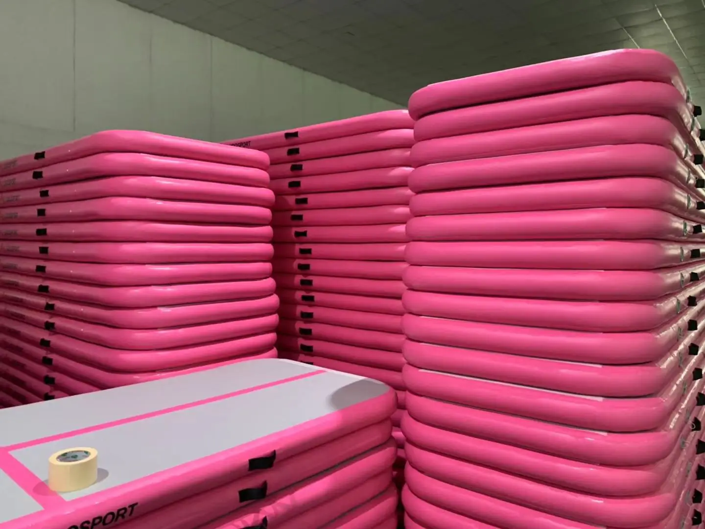 Free logo printing 6.5ft  gymnastics air track inflatable cheap inflatable air gym mat