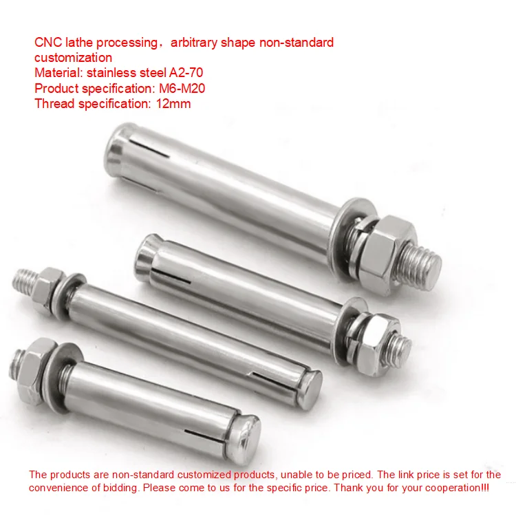 
Chinese standard 304 stainless steel expansion screw customized extended expansion anchor bolt M6*50mm 