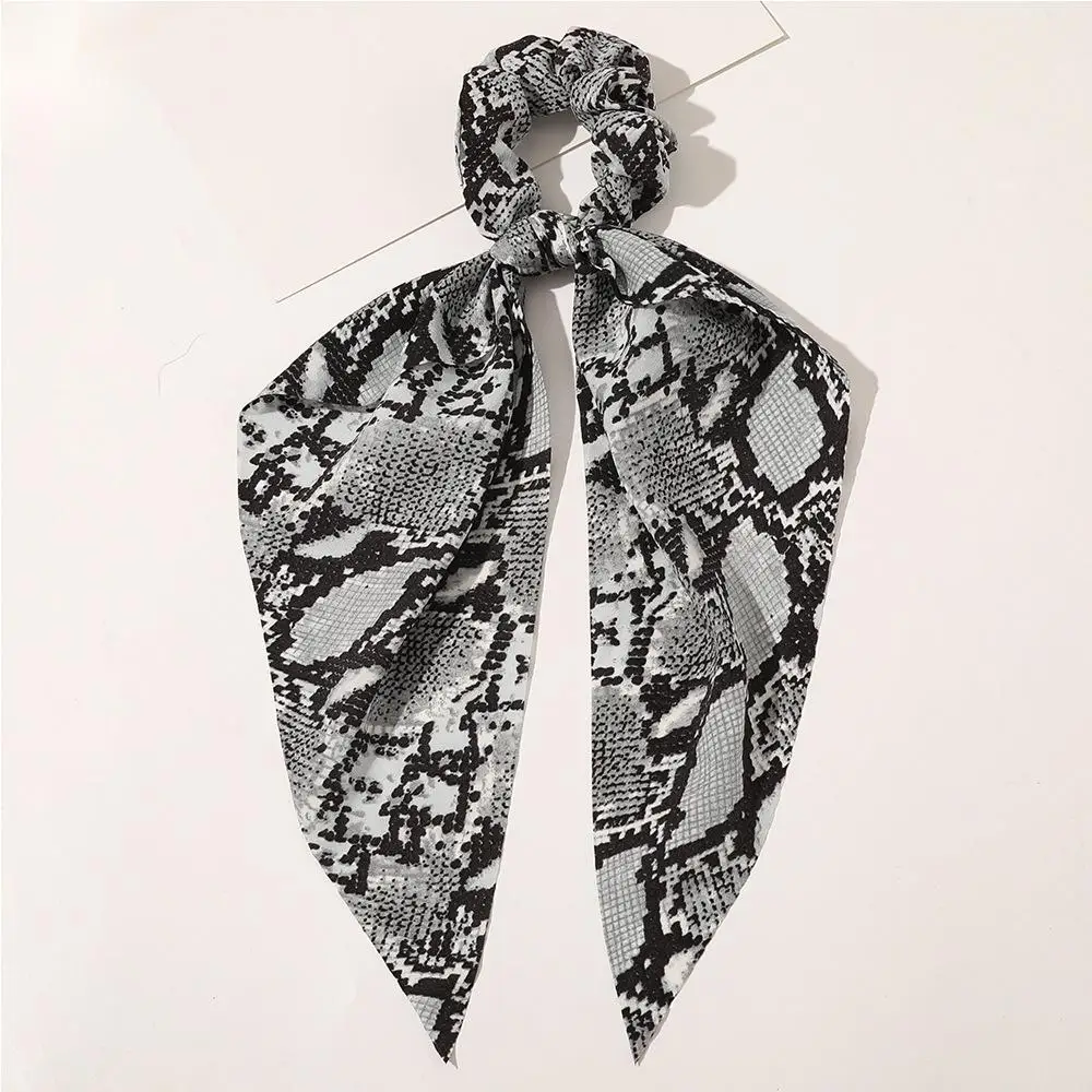 Wholesale New Style Hair Accessories Pure Color Long Ribbon Scarf Elastic Hair Bands For Women Cross Silk Satin Hair Scrunchies