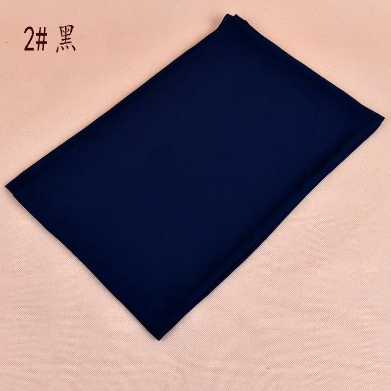 Classic Solid Monochromatic Pearl Chiffon Turban Ladies Yarn Light Edition Hijab