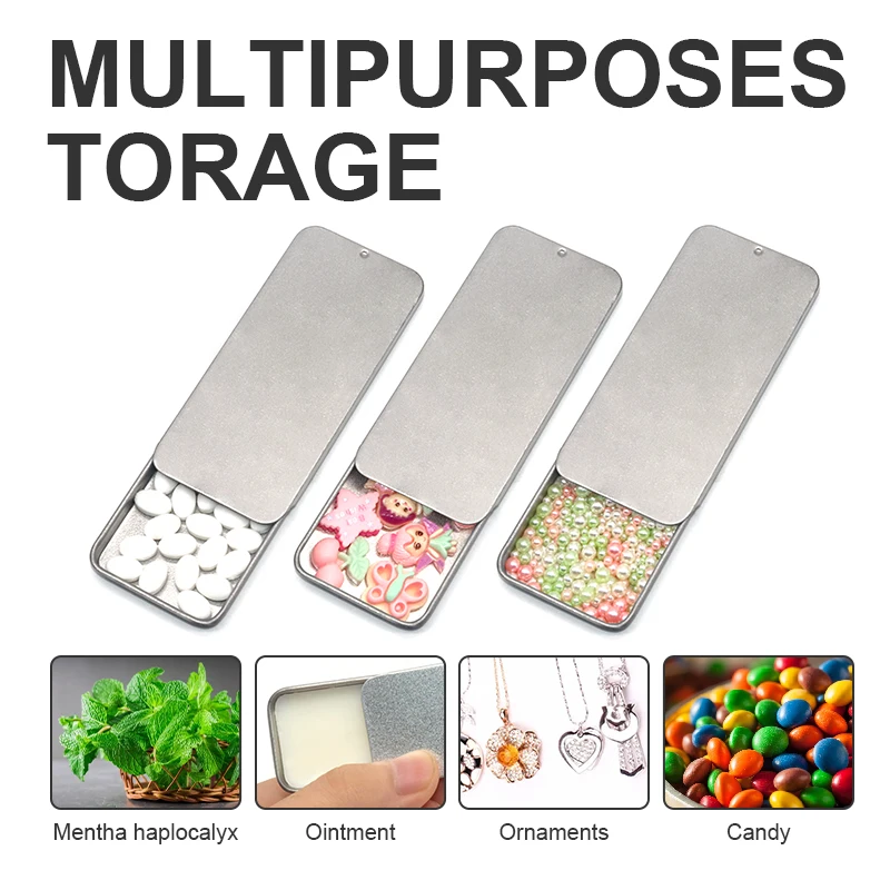 oem odm square metal pill box small mint candy sliding top tin box