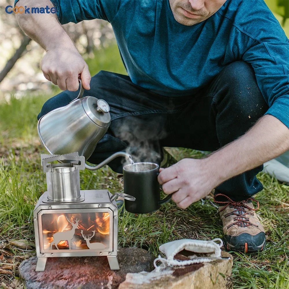 Portable Stainless Steel Wood Burning and Low Smoke Camping Stove