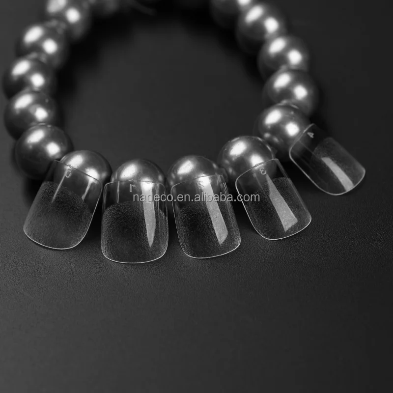 High Quality Nail Supplies Extra Short Square French Gel Press On False Nail Tips Wholesale Price