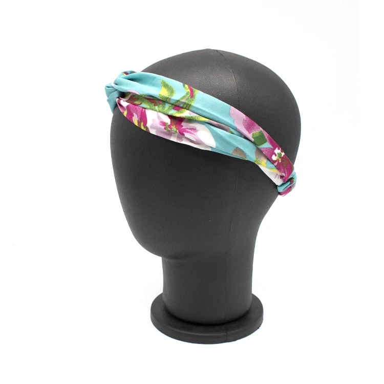 Hot Sale Flamingo Designer Flower Fashion Comfortable Soft Satin Headband For Women