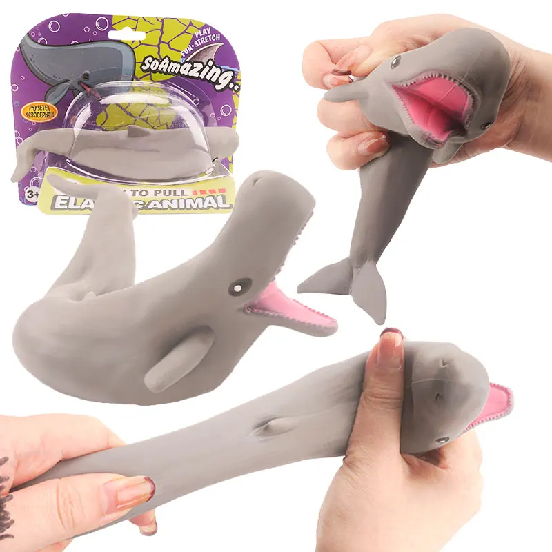 Novel Toys 2023 Squeeze Toys Fidget Dolphin Shark Whale Custom Worm Anti Anxiety Soft Pu Squeeze Toys For Adults