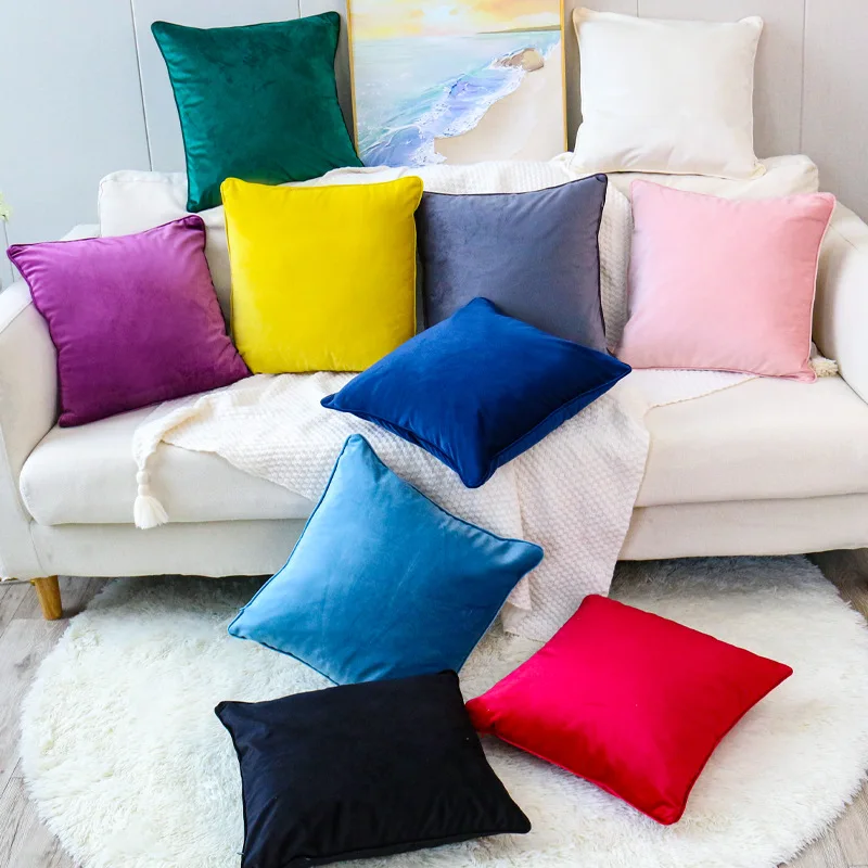 Senior pure color of Beige  color flannelette pillow plush sofa bed pregnant designer fill home decor pillows cover