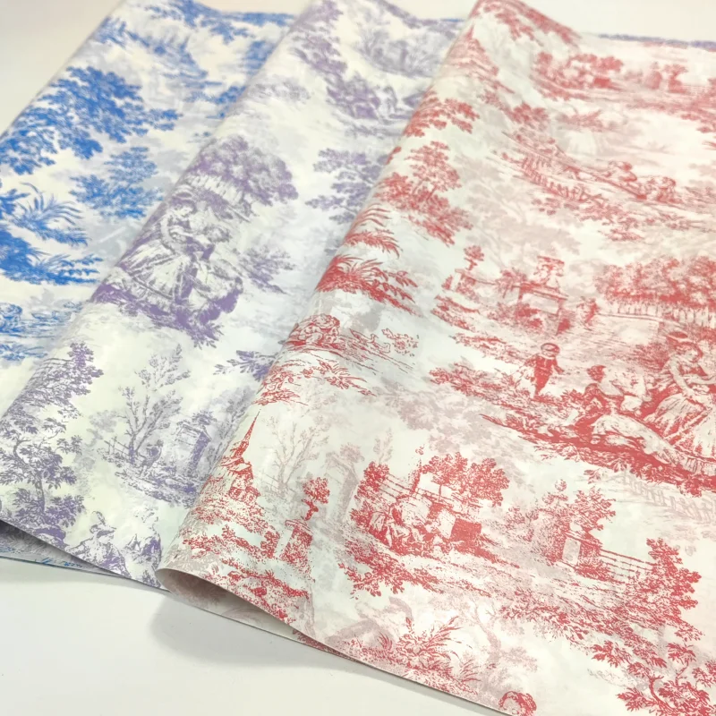 French Ladies 28g Fresh Style Bio-Degradable Tissue Paper 50x70cm Wood Pulp Material for Clothes Shoes Wine Packaging