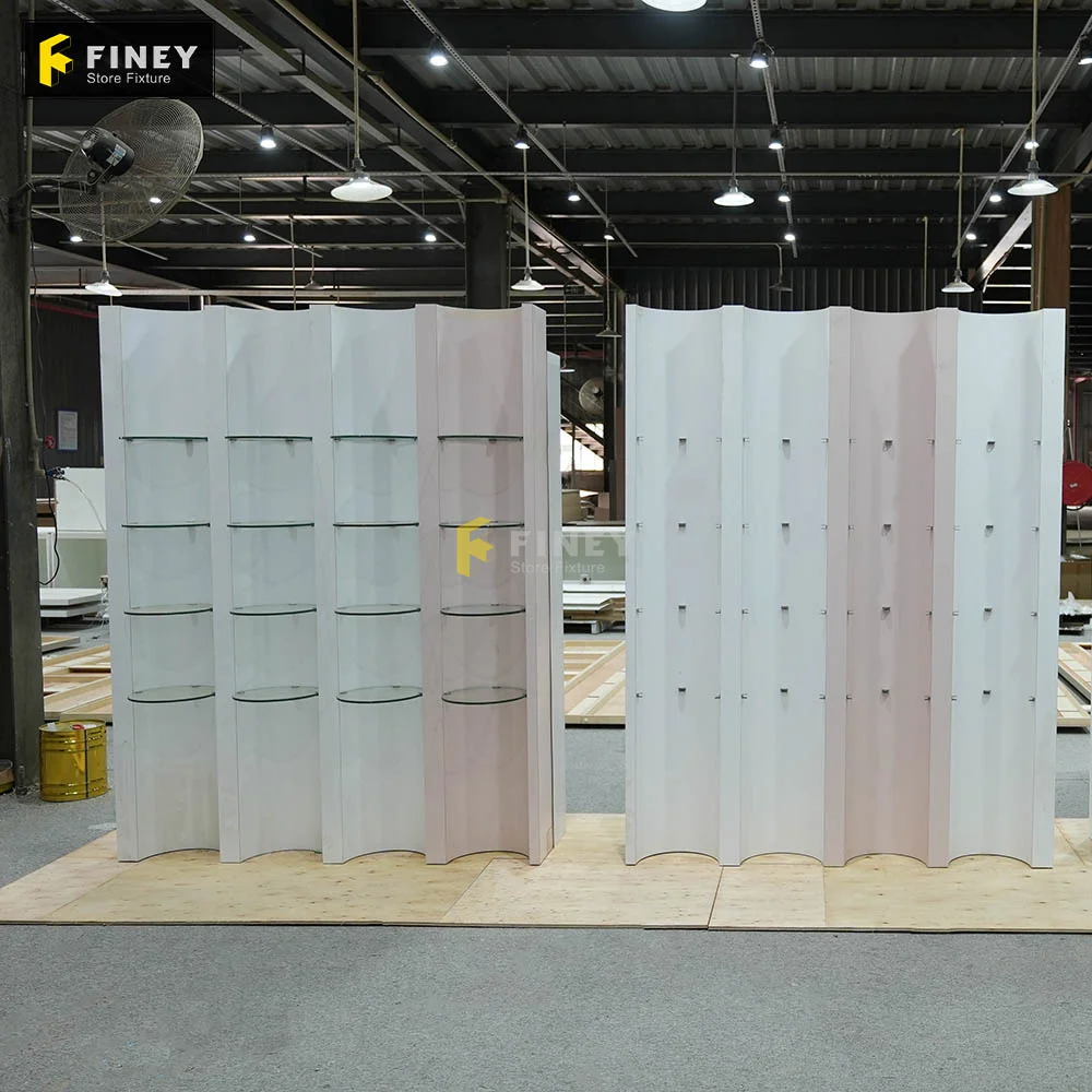 Customized high-end creative shoe store specialty store display cabinet whole store design glass display rack