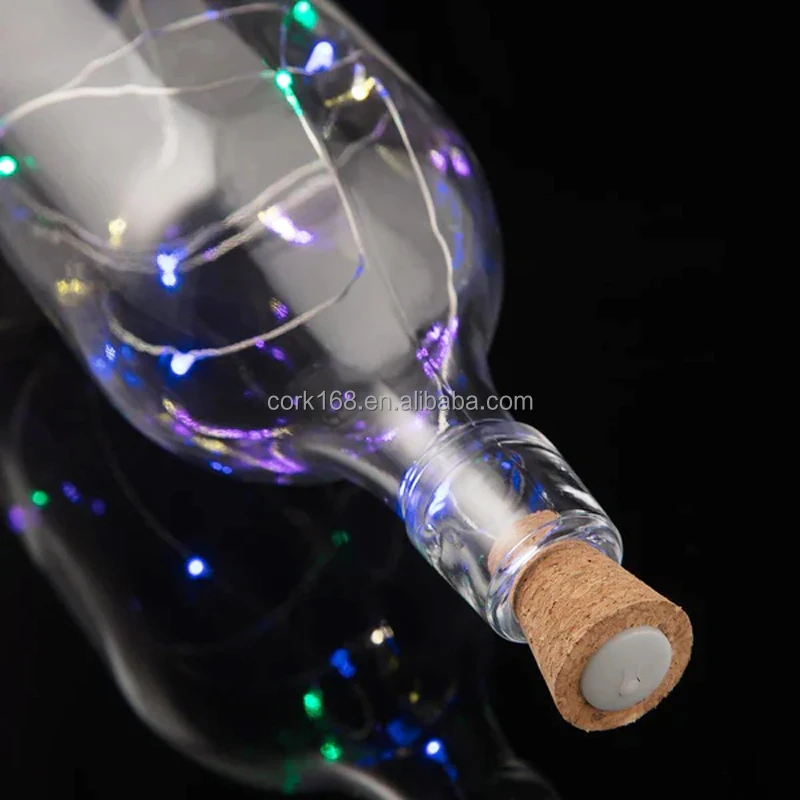 Kukesi Cork Decoration Lights Battery Operated Silver Wire Led Wine Bottle Cork Fairy Lighting
