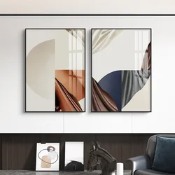 Nordic Concise Style Abstract Crystal Porcelain Painting Sofa Wall Art Mount Rich Fish Porch Paintings