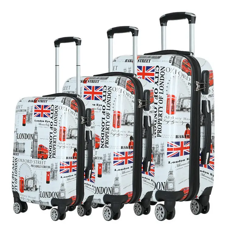 Vintage 3 Pcs Travel Custom PP ABS PC Aluminum Family Light Weight 3 Piece Travel 3Pc Hard Shell Luggage Suitcase Set