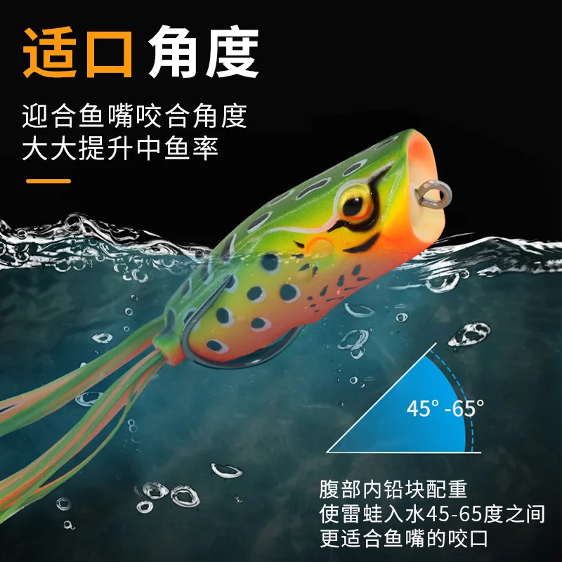 16g/60cm big mouth Thunder frog bait high strength Artificial soft frog fishing lure