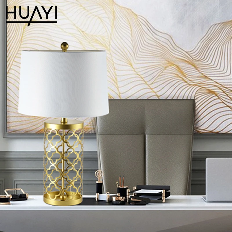  Винтажная настольная лампа HUAYI для бара клуба гостиной домашний декор спальни золотая металлическая с