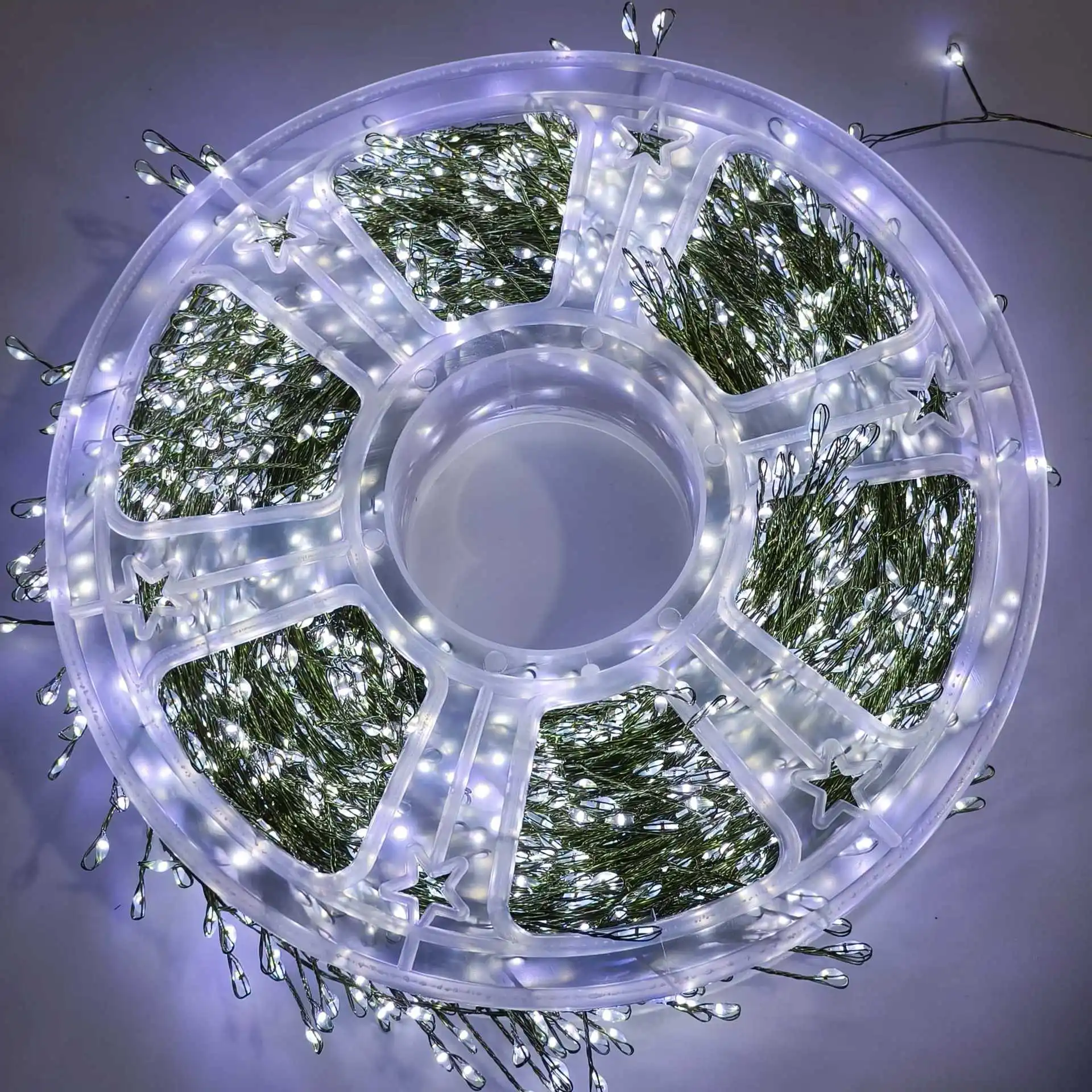 Green wire Garland Led Fairy Light Christmas Tree Firecracker Compact String 1000 1500 2000 3000 Led Cluster Fairy Light