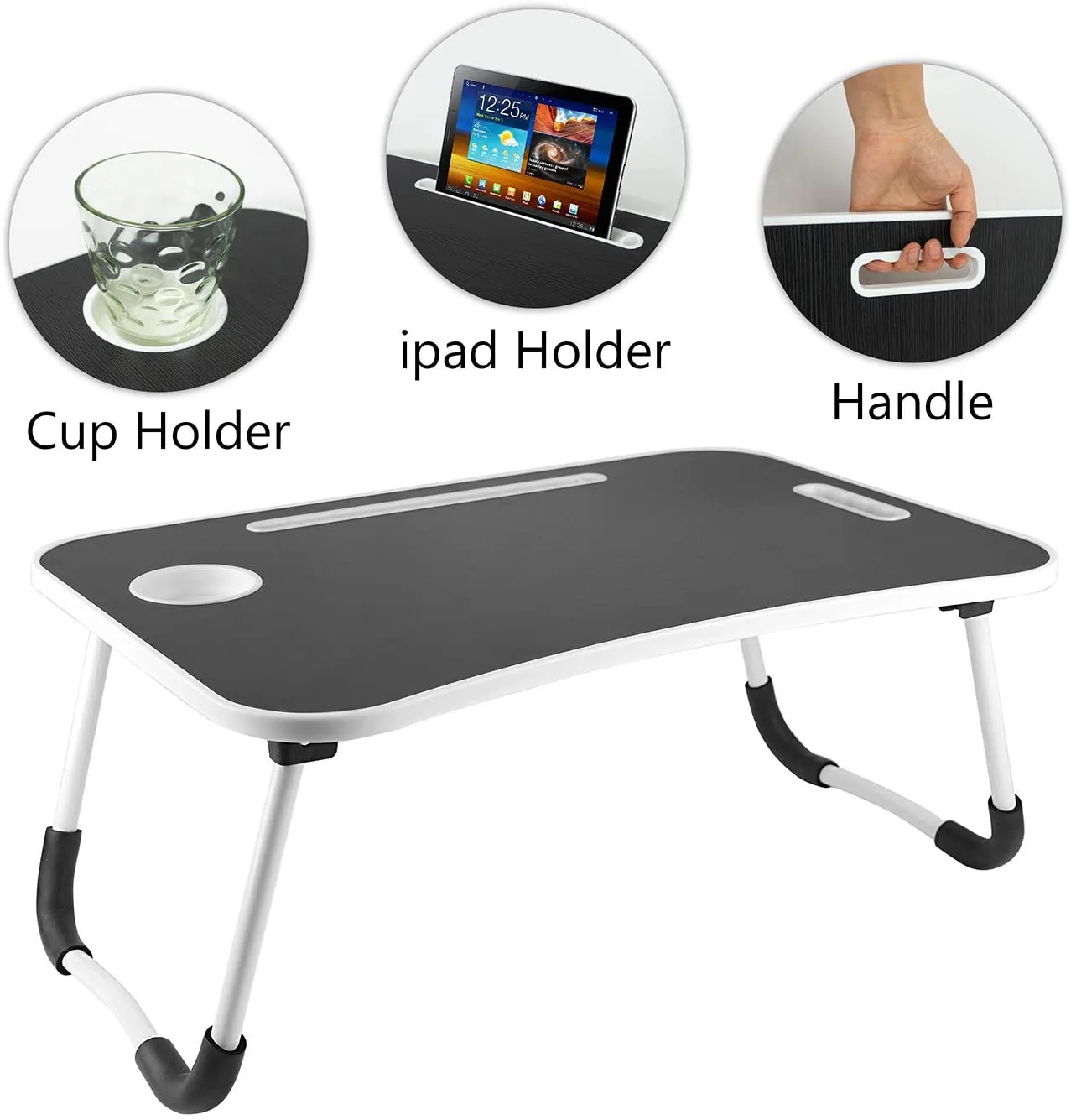 Chinese Manufacturer  Bed Laptop Desk with Folding Legs Eating Serving Laptop Computer Mdf Table Tray for Bedroom