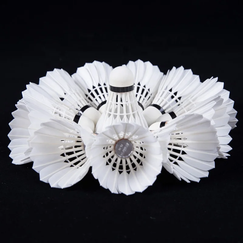 Best quality badminton shuttlecock goose feather shuttlecock FS-10  professional training aeroplane shuttlecock eg1130  AS50 OEM