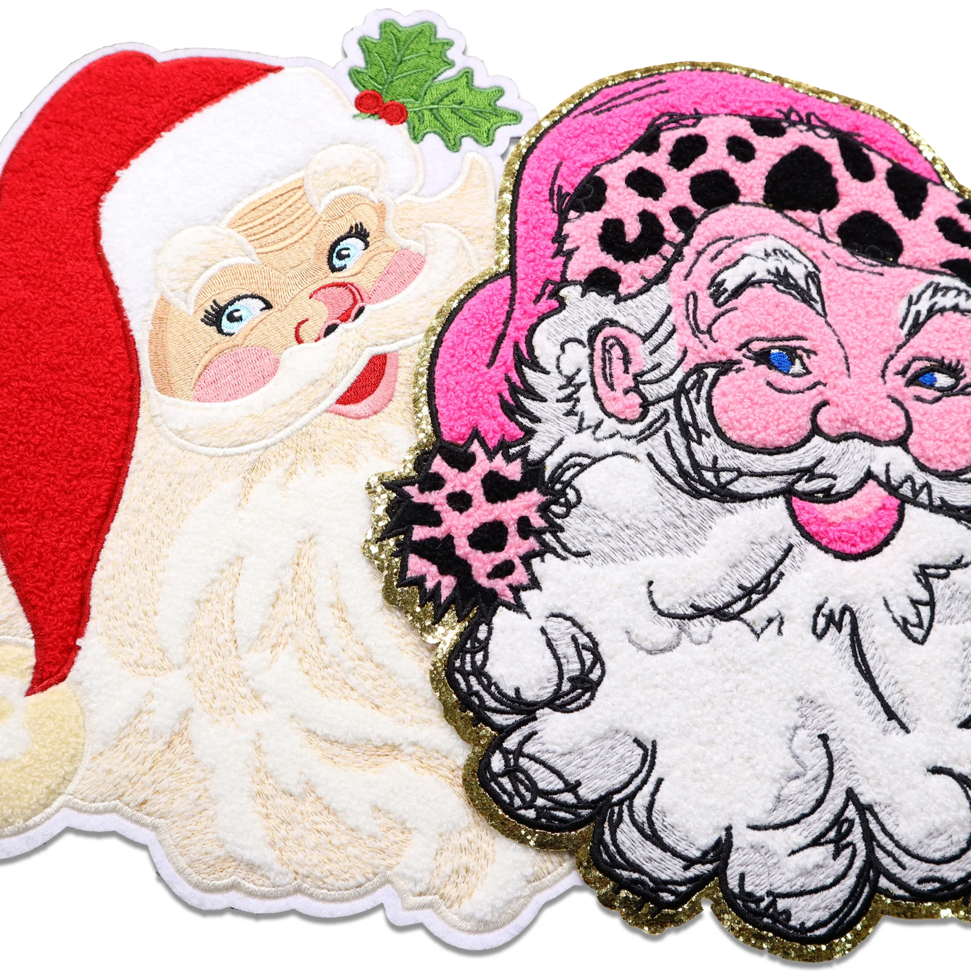 Custom Festival Style Big Size Christmas Iron On Chenille Patches Wholesale Christmas Chenille Patches