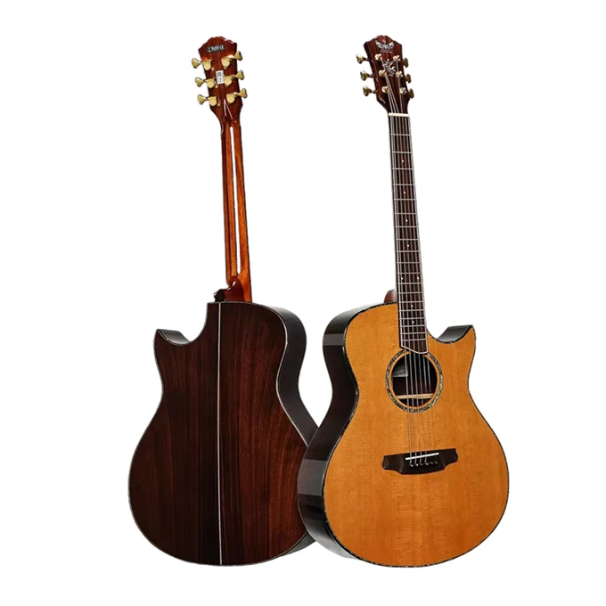 Spruce Top Guitar  40 Inch Professional Natural Color Spruce High Gloss Guitar Acoustic Guitar