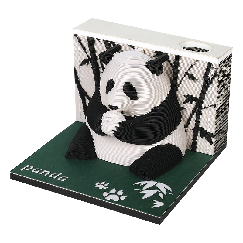 New Arrival 1PC 217 Sheets Memo Pad Panda 3D Art Notepad Paper Card Craft 3D Non-Stick Sticky Note Pad For Birthday Gifts