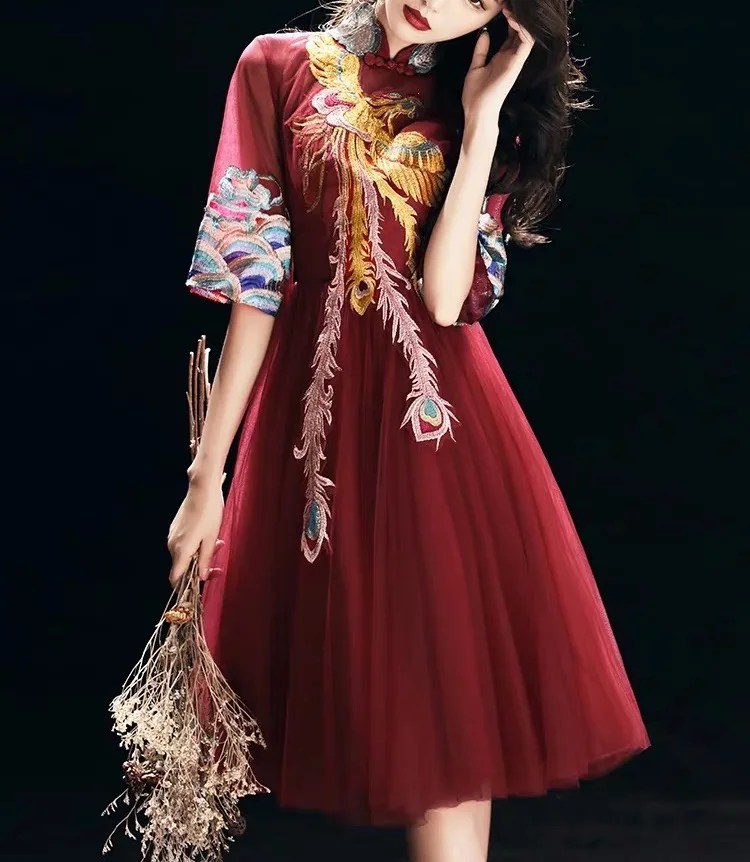 Традиционное китайское женское платье, новое весенне-летнее женское платье, новинка 2021, модное свадебное платье в западном стиле