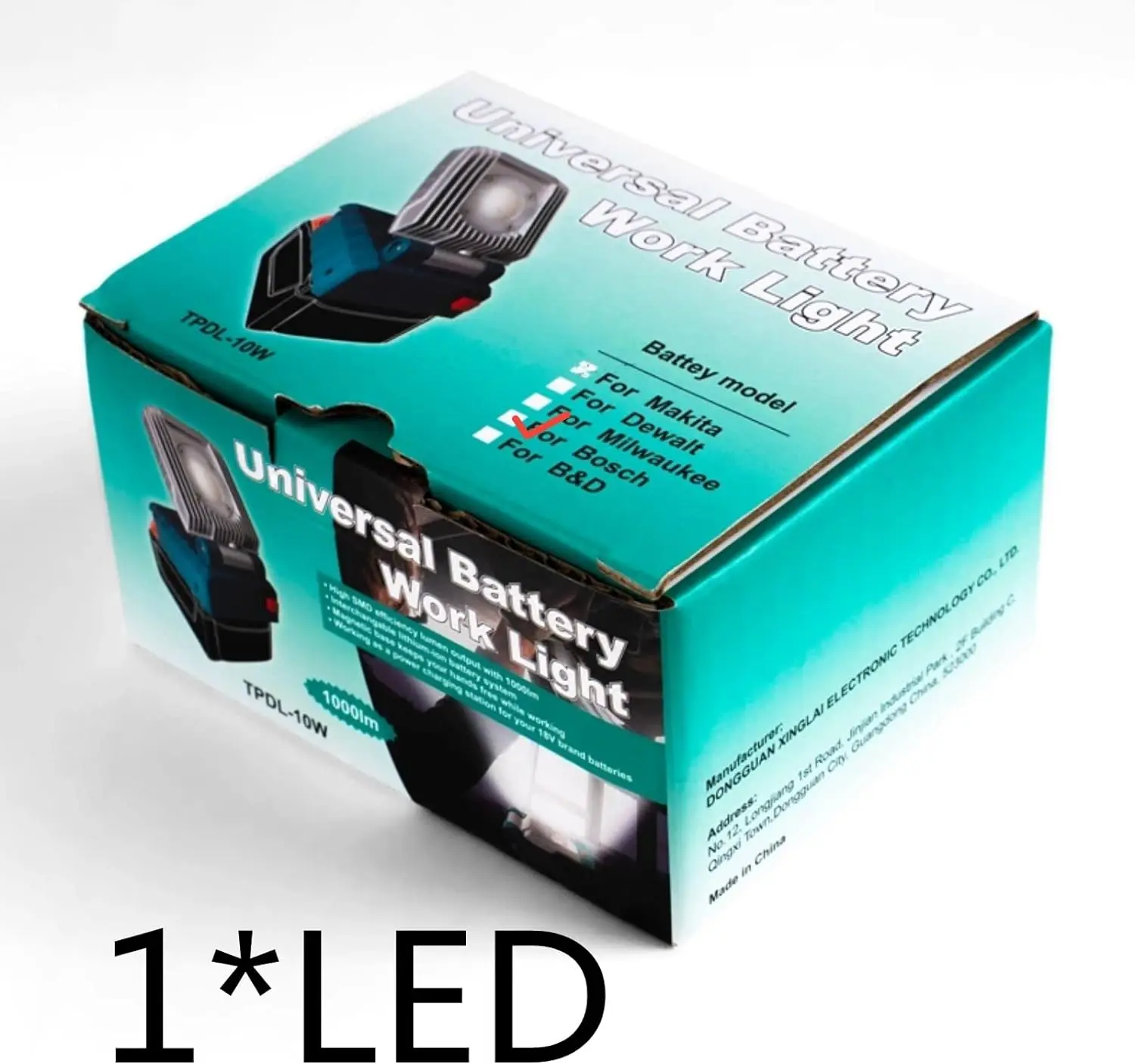 Urun 10W Cordless Portable Battery Powered LED Work Light Battery powered Lamp suit for 18v 20v lithium ion power tool batteries