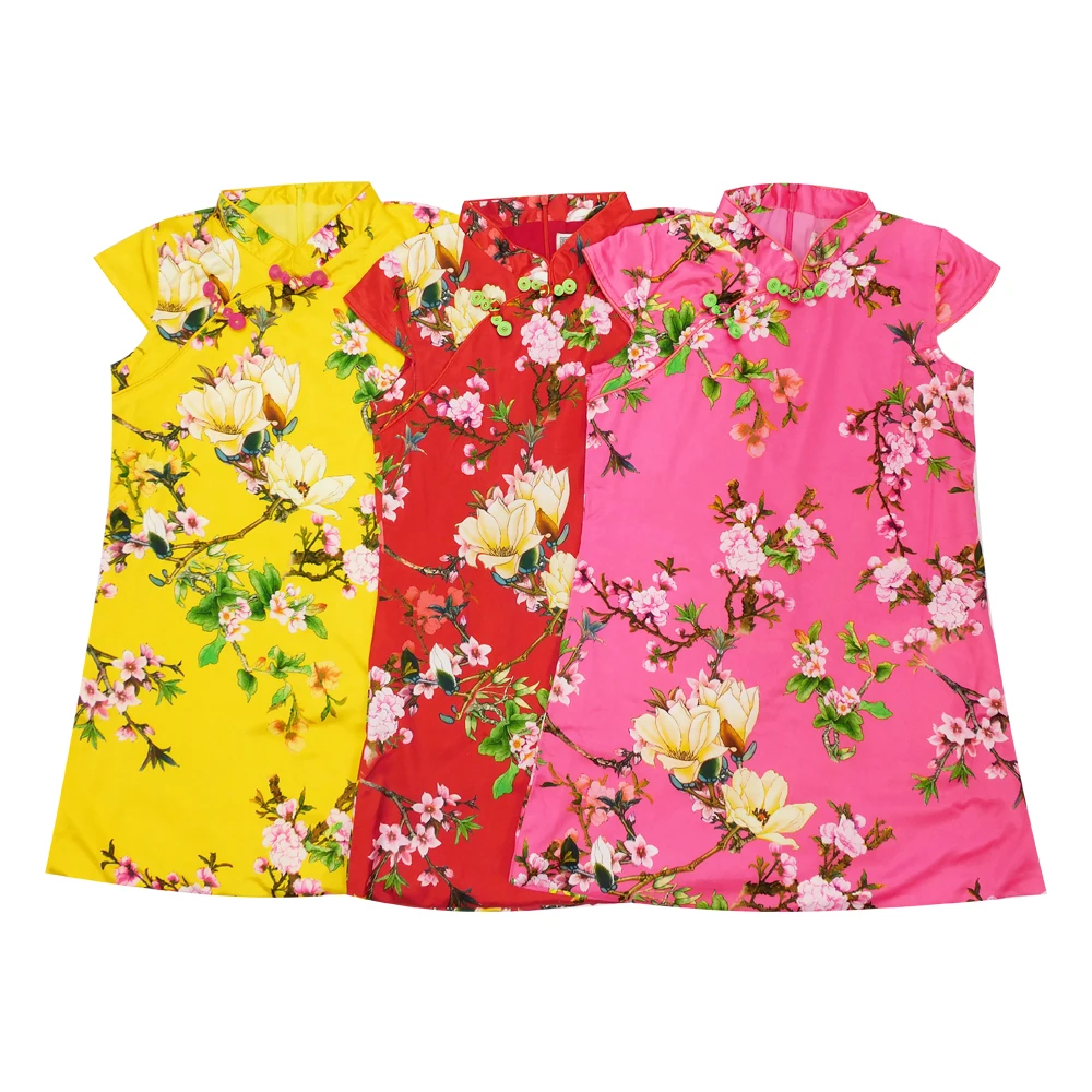 
New Design Chinese Traditional Slimming Cheongsam Qipao For Kids 