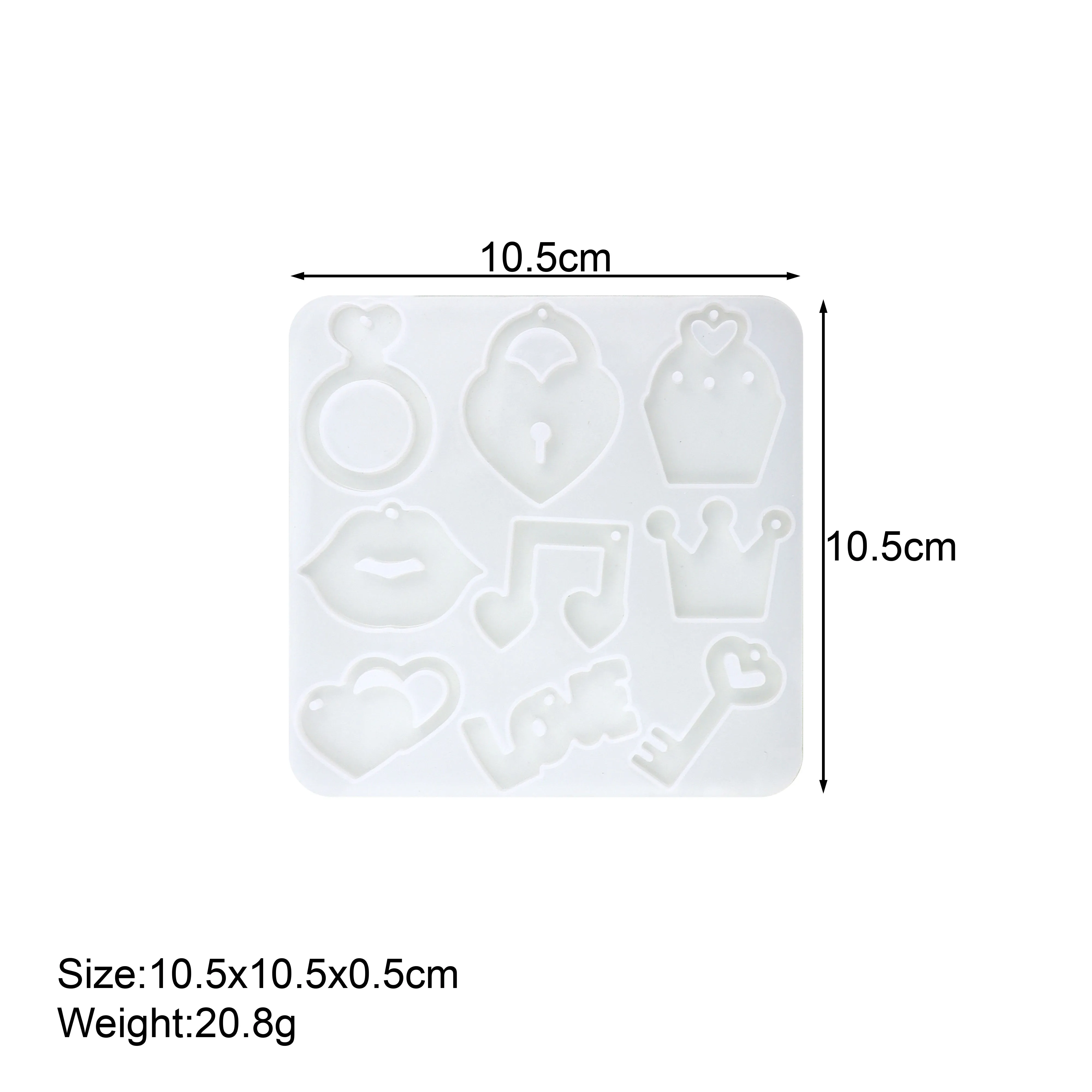 Various heart cupid pattern earring decorations Silicone mold set of three items Includes three molds