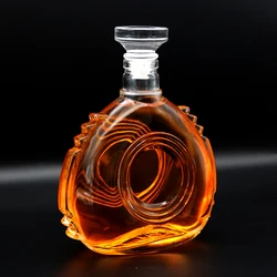 Cheap Wholesale Nordic Air Wine Transparent Fancy Skull Round Square Custom 500ml 750ml Brandy Vodka Whisky Glass Wine Bottle