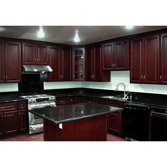  Новая модель античный белый кухонный шкаф дизайн из массива вишни