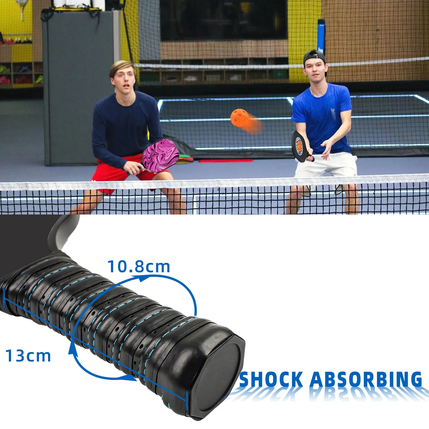 USAPA Approved Custom pattern pickleball paddle carbon fiber Racket set of 2 paddle 4 Balls