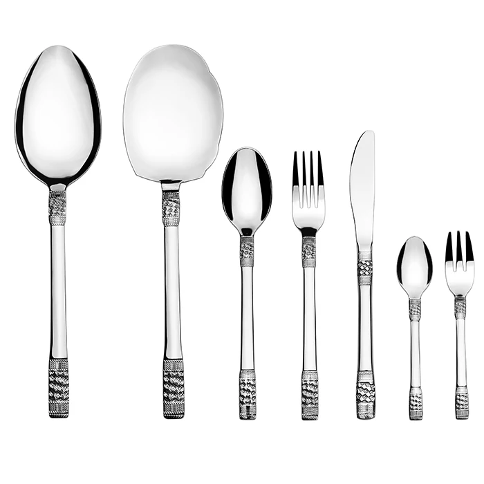 Wedding style silver stainless steel cutlery with spoon and fork