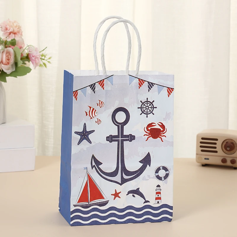 Summer Navigation Theme Party Paper Gift Bag Box Party Decoration Paper Gift Bag Candy Bag Customized Service
