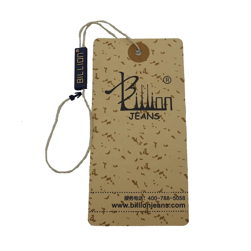 Garment Fold Swing Hangtags Recycled Brown Kraft Paper Foldable Jeans Vintage Clothes Tags