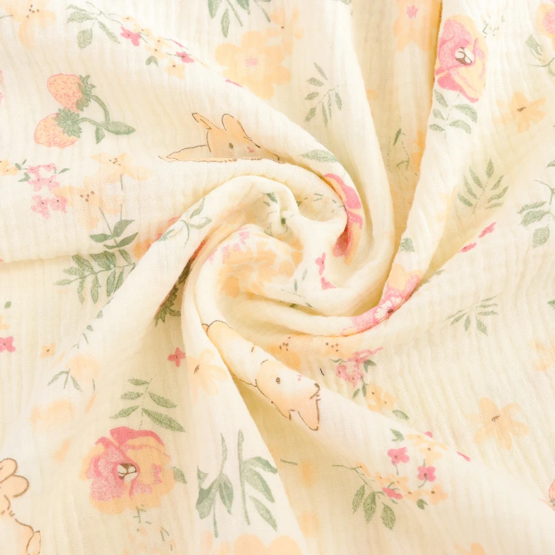 Accept custom printing 100% cotton double gauze muslin fabric for pajamas and blankets