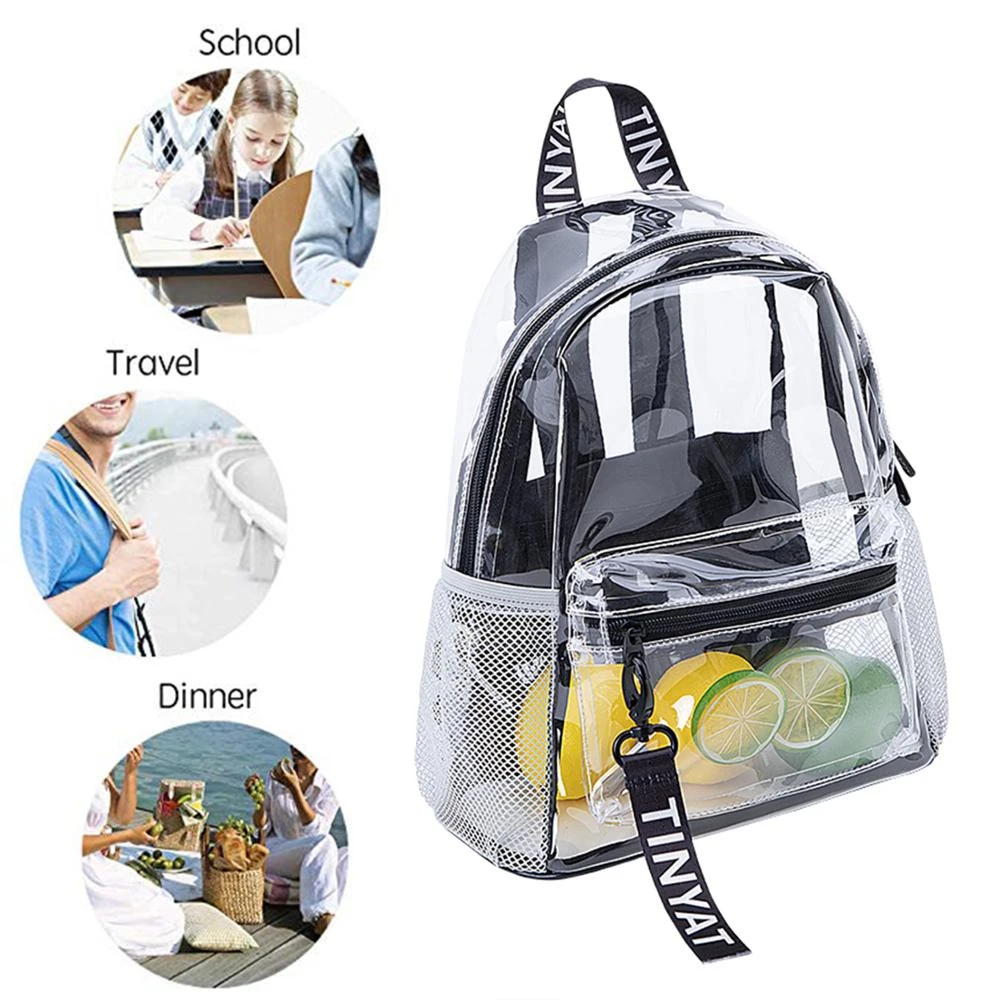 Transparent Women Backpack High Quality PVC Waterproof Bags 2022 Fashion Solid Travel School Backpack for Teenage Girls