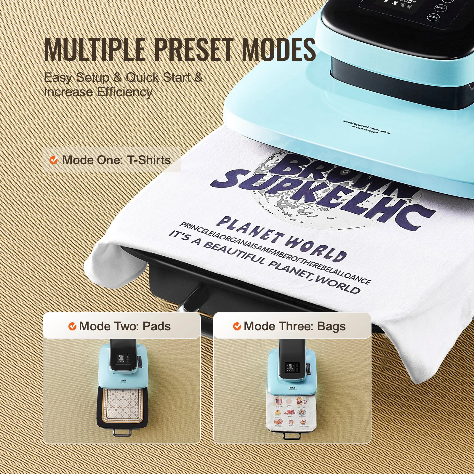 vevor Heat Press Machine 15 x 15 in Smart T Shirt Press Machine with Auto Release Heats Up Fast Heat Press for T Shirts