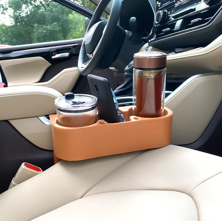 Car Interior Accessories With Cup Holder Car Seat Gap Filler Storage Box Organizer Cell Phone Drink Cup Holder