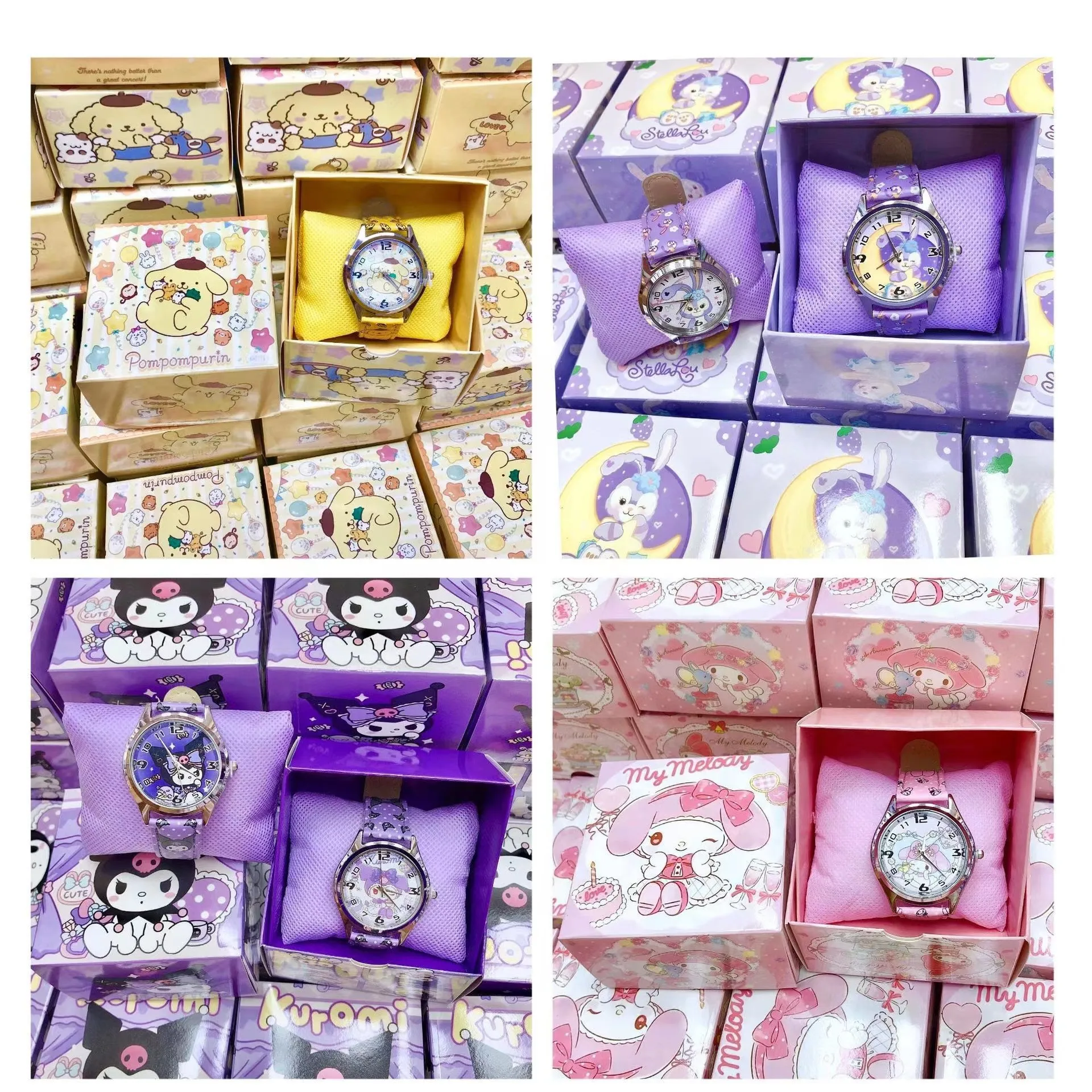 Cartoon Kids Watch Pu Leather Electronic Watch Kuromied Melodyed Children Toy Watches for boys Birthday Christmas Gift