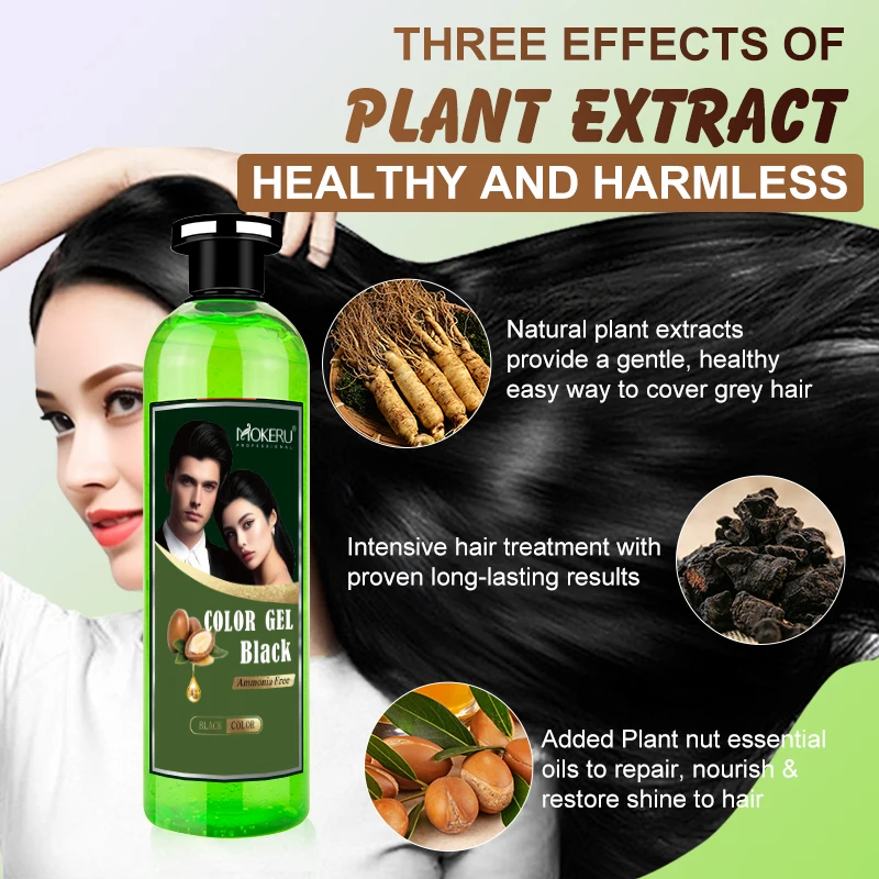 Fruits Extract Ammonia Free Healthy Ingredient Hair Black Color Cream 500ml*2 OEM Welcomed Hair Dye For Men And Women