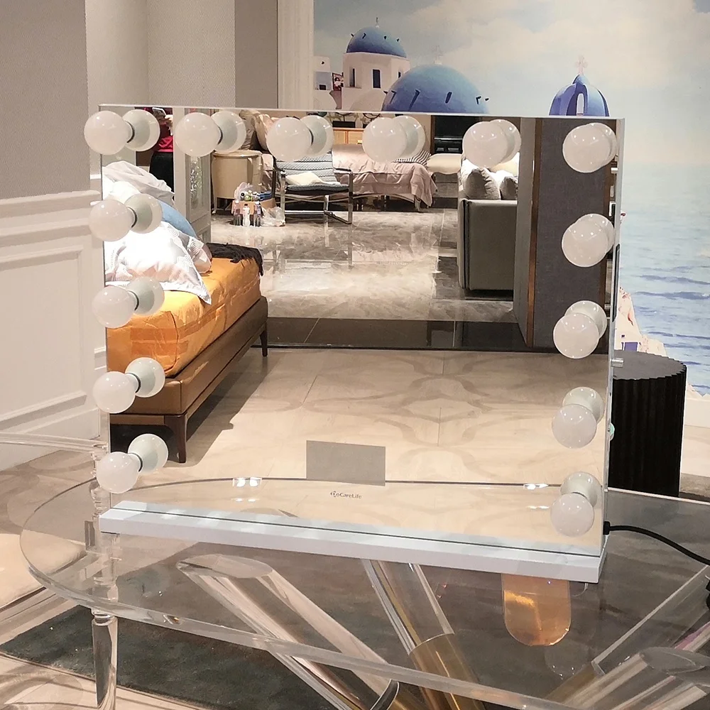 Stock on USA! Docarelife Makeup Vanity Hollywood Desk Lighted Dressing Mirror for Bedroom