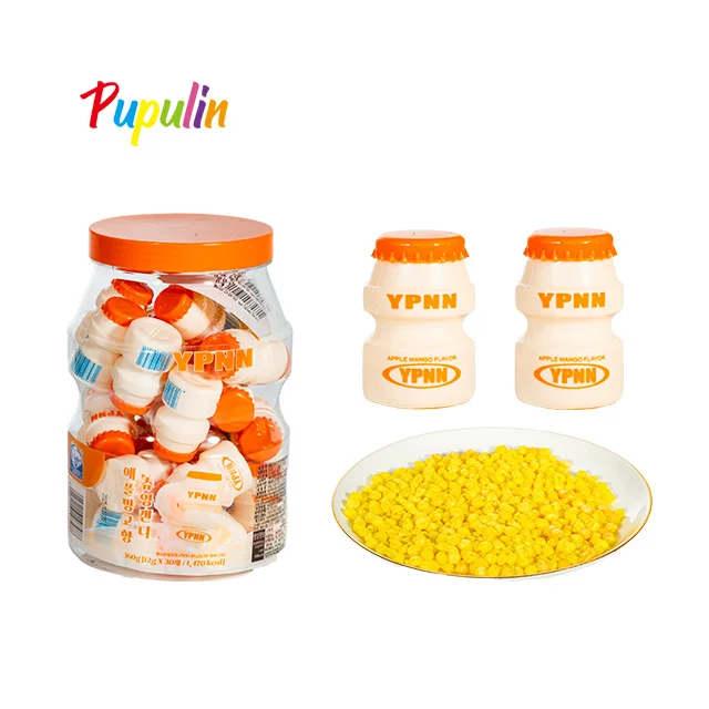 Wholesale caramelo Halal factory skittle bulk bottle shape OEM exotic candies  bonbon yougurt millions chew candy