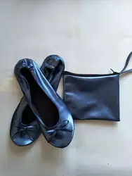 Женская Складная портативная дорожная балетная обувь на плоской подошве с подходящим футляром для переноски