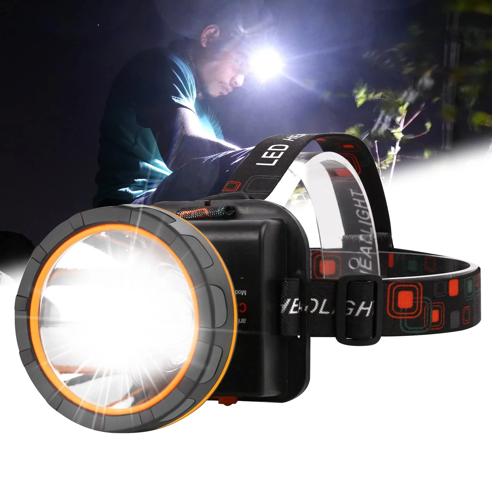 1000 lumen Waterproof High Power Head Torch Lamp Light USB rechargeable Powerful Miner LED Headlamp For hunting fashing hiking