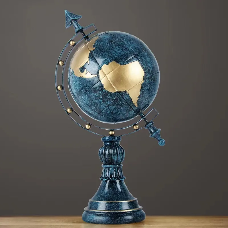 Delicate Luxury Design Vintage resin and metal globe Study Decoration Pieces for Decoration use