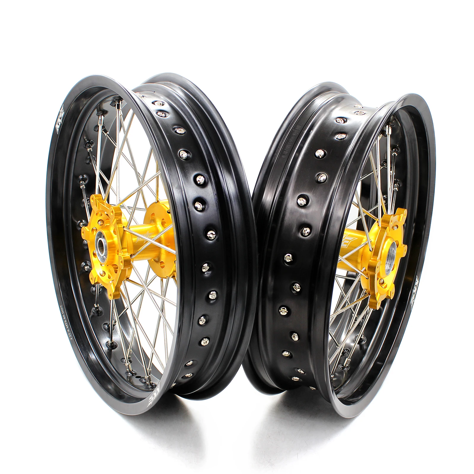 Гоночные колеса KKE 3 5/4 25 Supermoto совместимые с DRZ400 2000-2004 DRZ400E DRZ400S 2000-2021 золотой концентратор черный