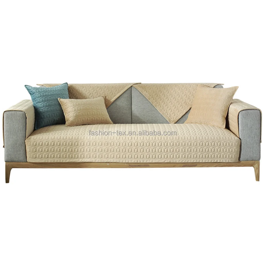 Dark grain Factory industrial 2 and 3 and 7 quilted pure color seater cushion sofa cover and matched pillowcase cover