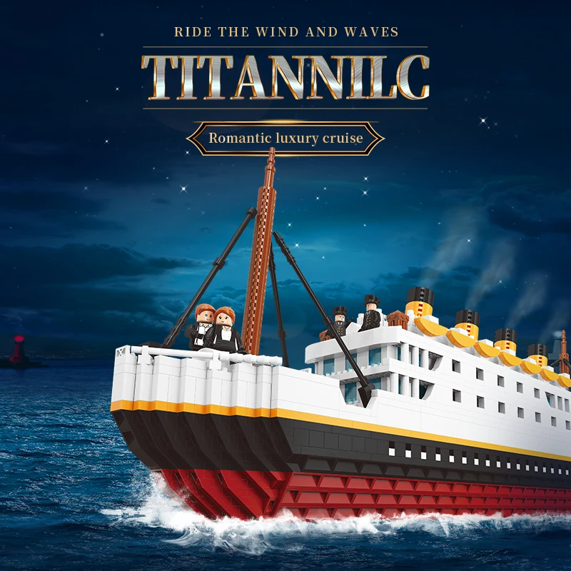 MOYU Block romantic 2980 pcs titanic luxury cruise ship model assembly mini building block