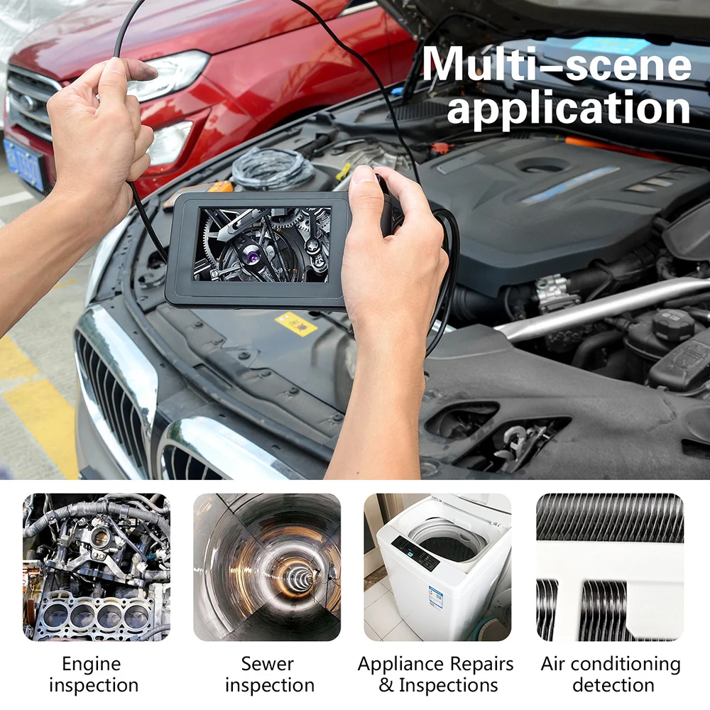 Valdus Portable Inskam129 5m 4.5 Inch Hd 1080p Ip67 Waterproof With Led Industrial Videoscope Endoscope Camera